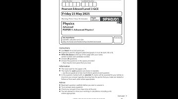 Merged 2025 Pearson EDEXCEL A Level Physics Paper 1 And Mark Scheme 9ph0 01 Advanced Physics I