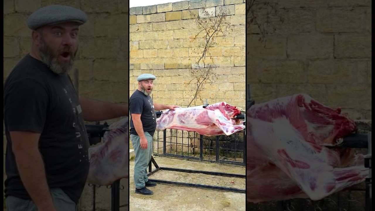 Cooking a GIANT 100kg Bull on a Spit 😱🔥 