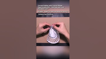 Curved Folding w/ Conical Ellipse High Eccentricity - Top Fold w/ Low Parabolic Line V1 #shorts