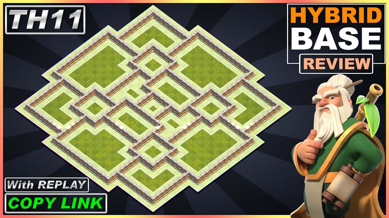 LEGENDARY TH11 HYBRID Base 2021 with Replay | TH11 Base Copy Link - Clash of Clans
