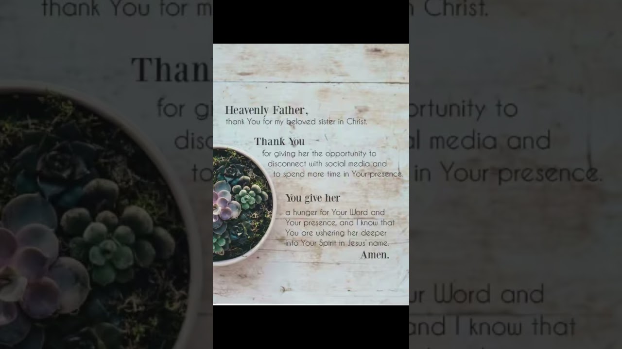 A prayer of thanks for my sister in Christ