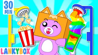 Lankybox Makes Movie Theater In The House - Creative Crafts For Kids Lankybox Channel Kids Cartoon