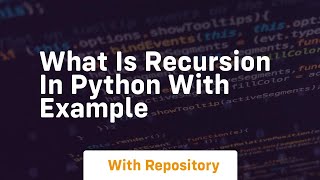 what is recursion in python with example