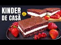 Prajitura kinder - Blat pufos cu cacao si crema alba si delicata, cu branza, frisca si miere