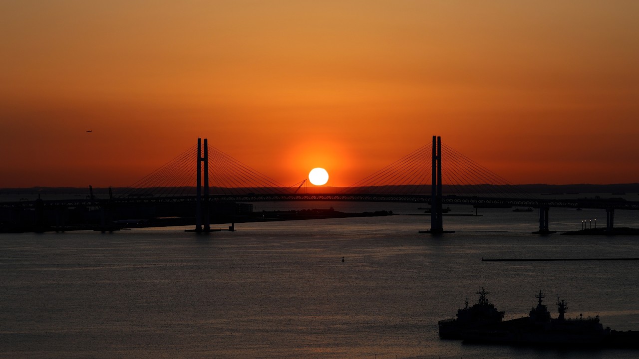 日の出、横浜ベイブリッジ　- the sunrise around Yokohama Bay Bridge -　[4K](2026年3月1日)