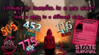 Applying to transfer into a new state | State of Survival | Pink Venom screenshot 1
