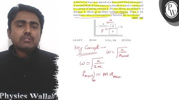 A blockof mass m is placed on a horizontal frictionless plane. A second block of same mass m is p...