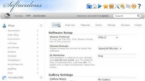 How to install ‪TinyWebGallery from ‪‎Softaculous