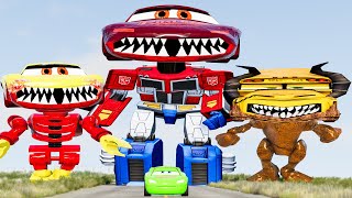 Compilation: Escape From The Giant Lego Rocks McQueen Monsters Eater VS McQueen Beamng Drive #47