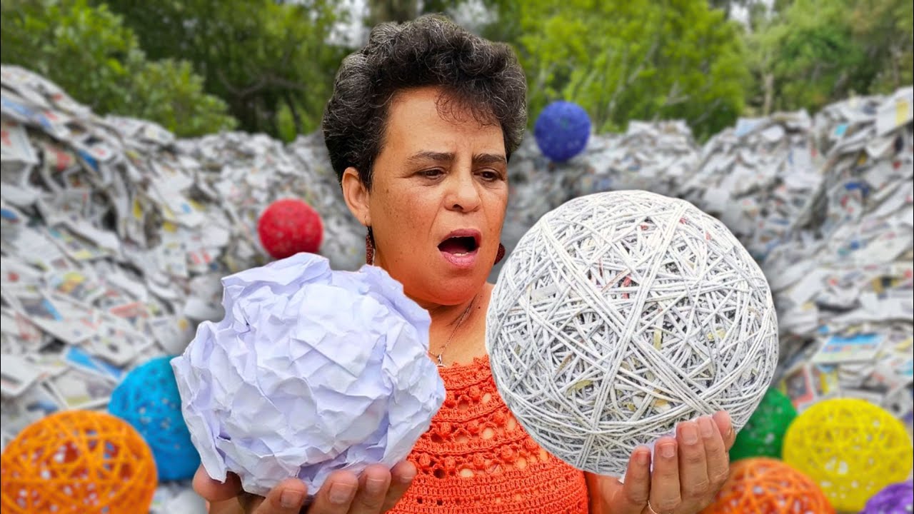 SERÁ QUE DÁ PARA TRANSFORMAR PAPEL EM FIOS DE CROCHÊ? Crochê com ZERO Reais ❌💵 - Tutorial 