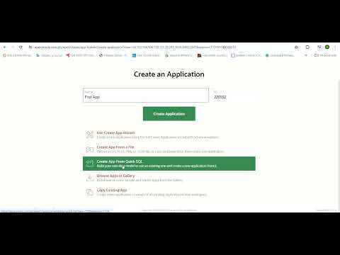 Create a new application - Oracle APEX