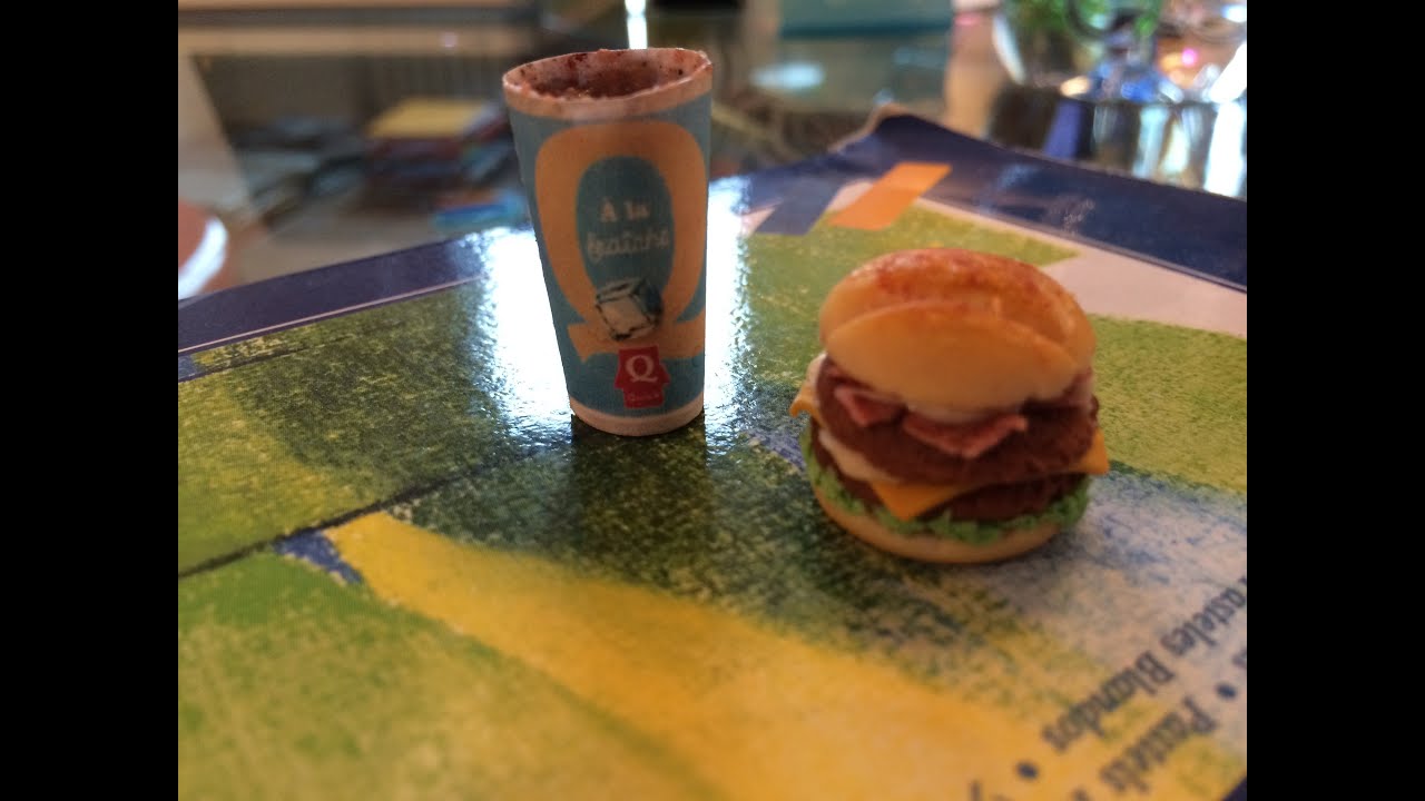 Hamburger / fast food quick - tuto fimo - YouTube
