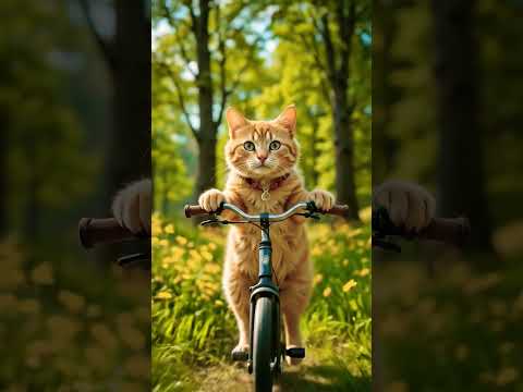 🚴‍♂️ The Purr-fect Ride 🌼🐾 #ytshorts #youtubeshorts #yt