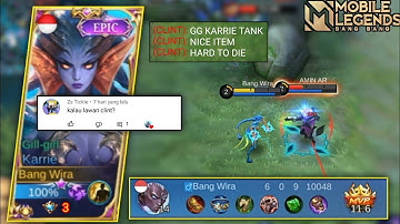 CARA COUNTER CLINT DENGAN KARRIE ITEM TANK - TOP GLOBAL KARRIE - KARRIE BEST BUILD 2022 - MLBB