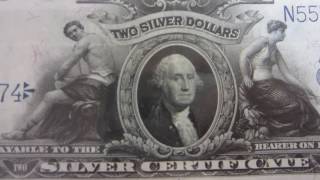 Series of 1899 United States of America Two Dollar Silver Certificate Large Note