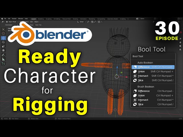 blender full tutorial episode 30 blender character modeling bool tool join object