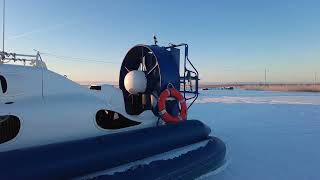 Winter communication with Manilaid Island. Estonia