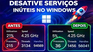 Desative ESSES SERVIÇOS inúteis AGORA para menos uso de CPU e RAM no Windows 11/10