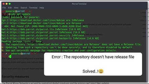 Fixed : Sudo apt update Err: The repository doesn