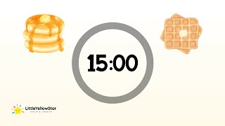 Breakfast Pancakes and Waffles Timer – 15 Minutes Countdown With Calm Music | Cozy Classroom Timer