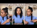 Part 1: Wash Day | Braid Take Down, Detangle, Wash, Blow Dry and Trim | LovelyBryana