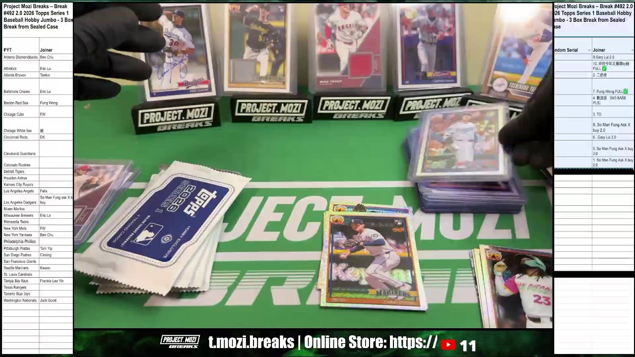 Project Mozi Breaks: TC F1 Sapphire, Baseball S1, TCBKB Finest and more #cardbreaks