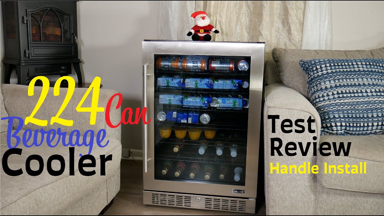 224 Can Beverage Cooler Fridge LED Lights NewAir YouTube