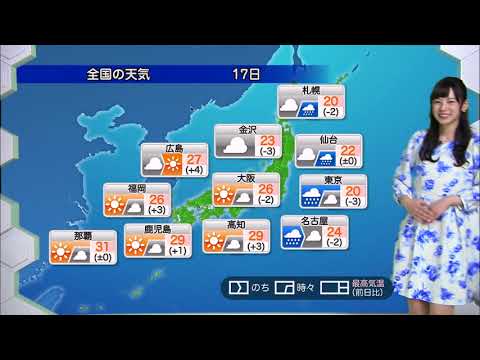 ★お天気キャスター解説★ 10月17日月の天気