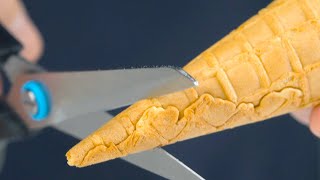 Cut Off The Tip Of A Waffle Cone & Use It As A Funnel | Fried Deliciousness!