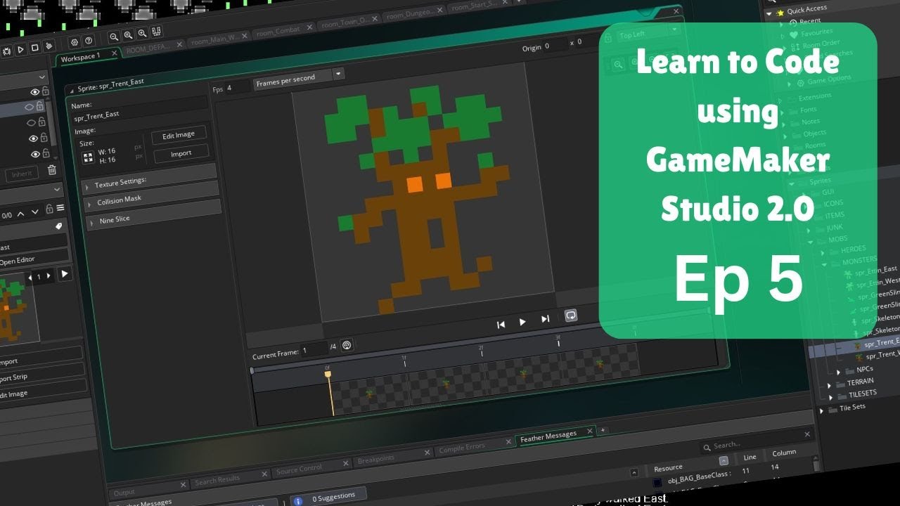 Learning to code for absolute beginners. Using GameMaker Studio 2. Ep 5