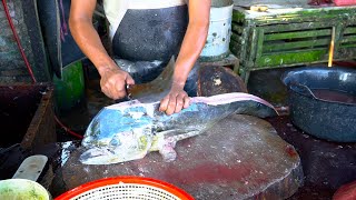 INDONESIA 🔪🔥|| SPESIALIS MAHI MAHI FISH CUTTING LIVE IN FISH MARKET || EXPERT FISH CUTTING