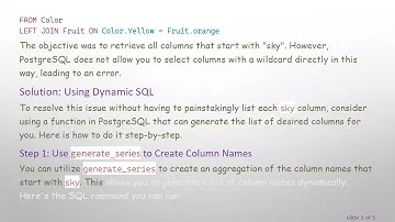 How to Select Columns in PostgreSQL When They Include a Substring: A Guide to Sky Columns