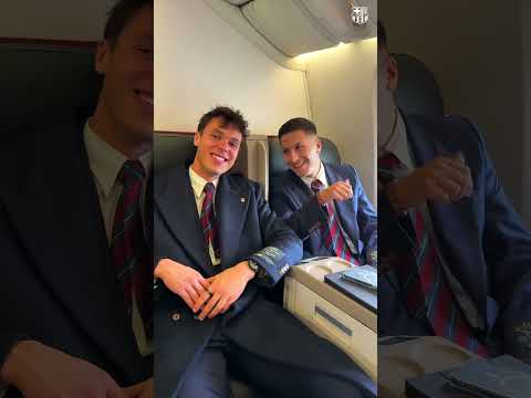 Enjoying our flight 💺 #fcbarcelona #fcb #barça #shorts #shortsfeed