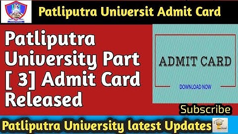 Patliputra University Admit Card Download Now|Regular|Vocational|Part 3|@ExamDecode