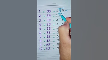 Multiplication tricks for 99 times table interesting math trick #maths #shorts
