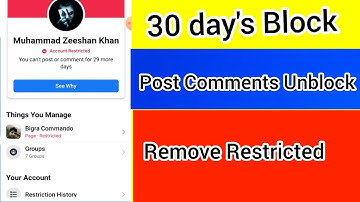 Facebook Post Comments Unblock Before 30 day