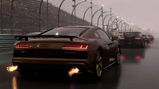 Audi R8 performance @ Watkins glen short circuit in heavy rain (Forza Motorsport)