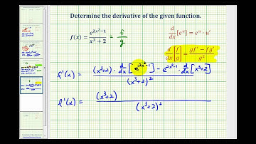 Ex 4:  Derivatives Involving the Exponential Function with Base e and the Quotient Rule