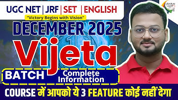 UGC NET English Literature December 2025 | VIJETA Batch Launch & JRF Strategy | Literature Lovers 