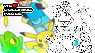 #27 Ash Pikachu & Friends Pokemon Team Coloring Page | WE ❤️ COLORING PAGES