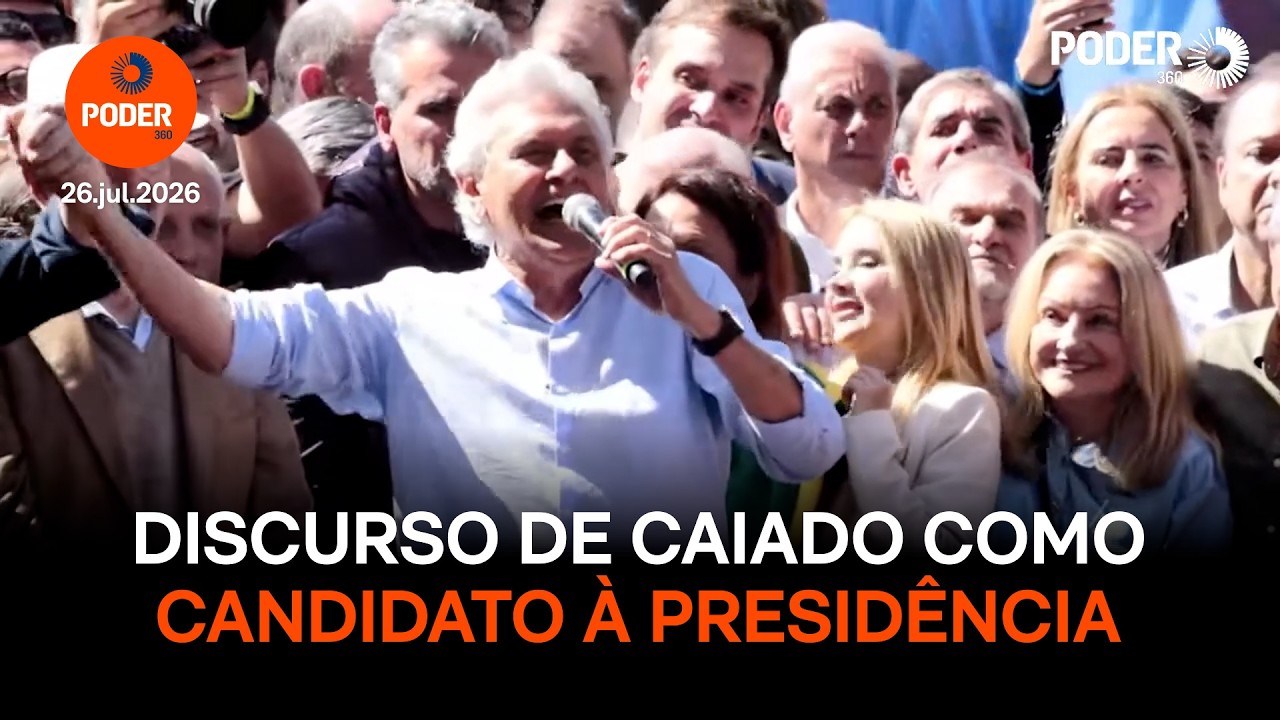 Assista a íntegra do 1º discurso de Caiado à imprensa como candidato