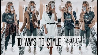 how to dress up a band t shirt 10 Ways to Style Your Favorite Band Tee | For Cool Weather