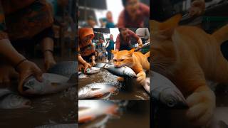 si oyen gembul mencuri ikan di kejar pedagang #cat #kucing #kucinglucu #catlover #cutecat #oyen