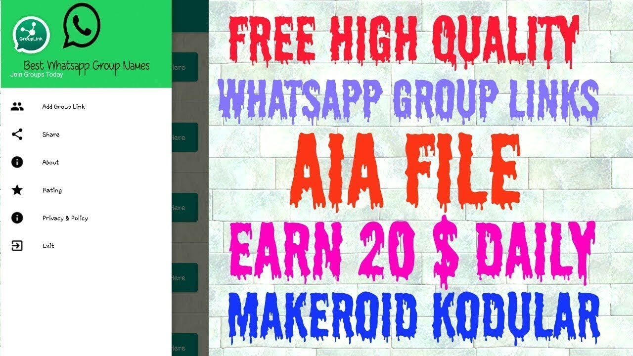 AIA FIle - Free High Quality Whatsapp Group Links AIA file Earn 20$ Daily