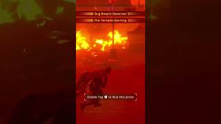 When you barely escape! #Helldivers2 #HellmireBugs #UpcloseView