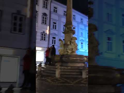 Ljubljana City Old square and Christmas lights, Slovenia
