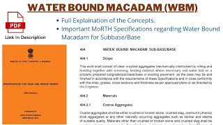 WATER BOUND MACADAM (WBM) | MORTH Specification Explained screenshot 1