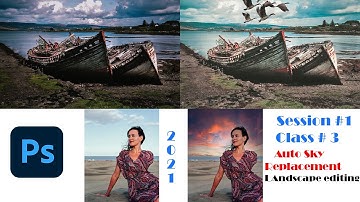 Automatic sky replacement in photoshop 2021 |  Landscape editing | Photoshop for beginners | Editing
