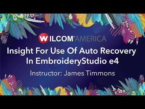 Insight For Use Of Auto Recovery In EmbroideryStudio e4