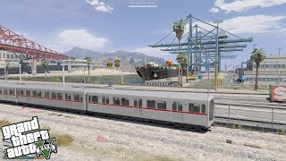 Grand Theft Auto V - Trains At Docks New Route
